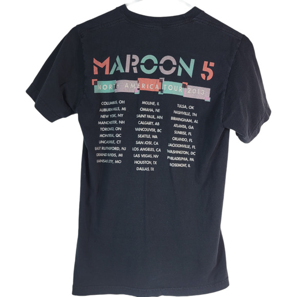 Maroon 5 Shirt Womens Small Adam Levine 2013 Rock Band Black Pastel Concert - Picture 4 of 7